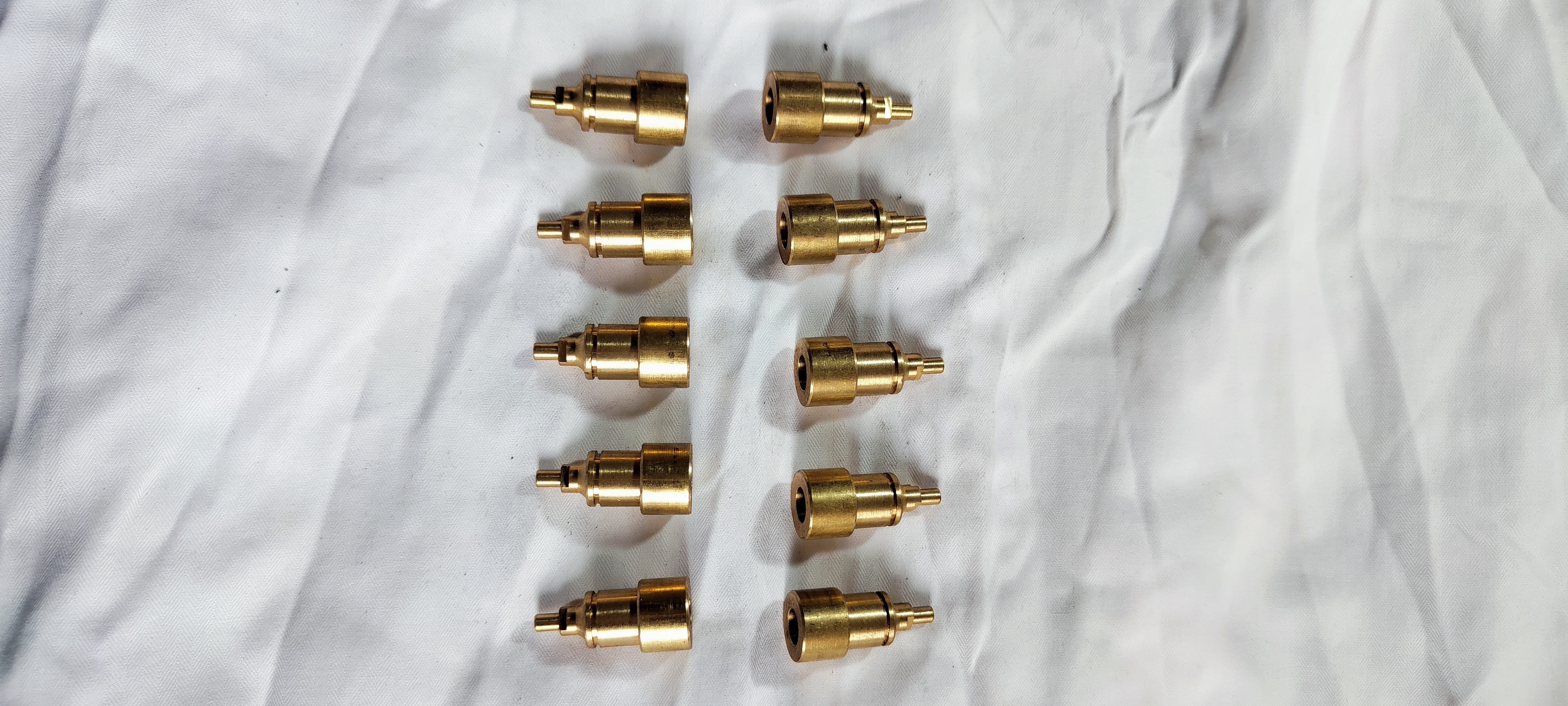 Brass threaded fittings and connector components