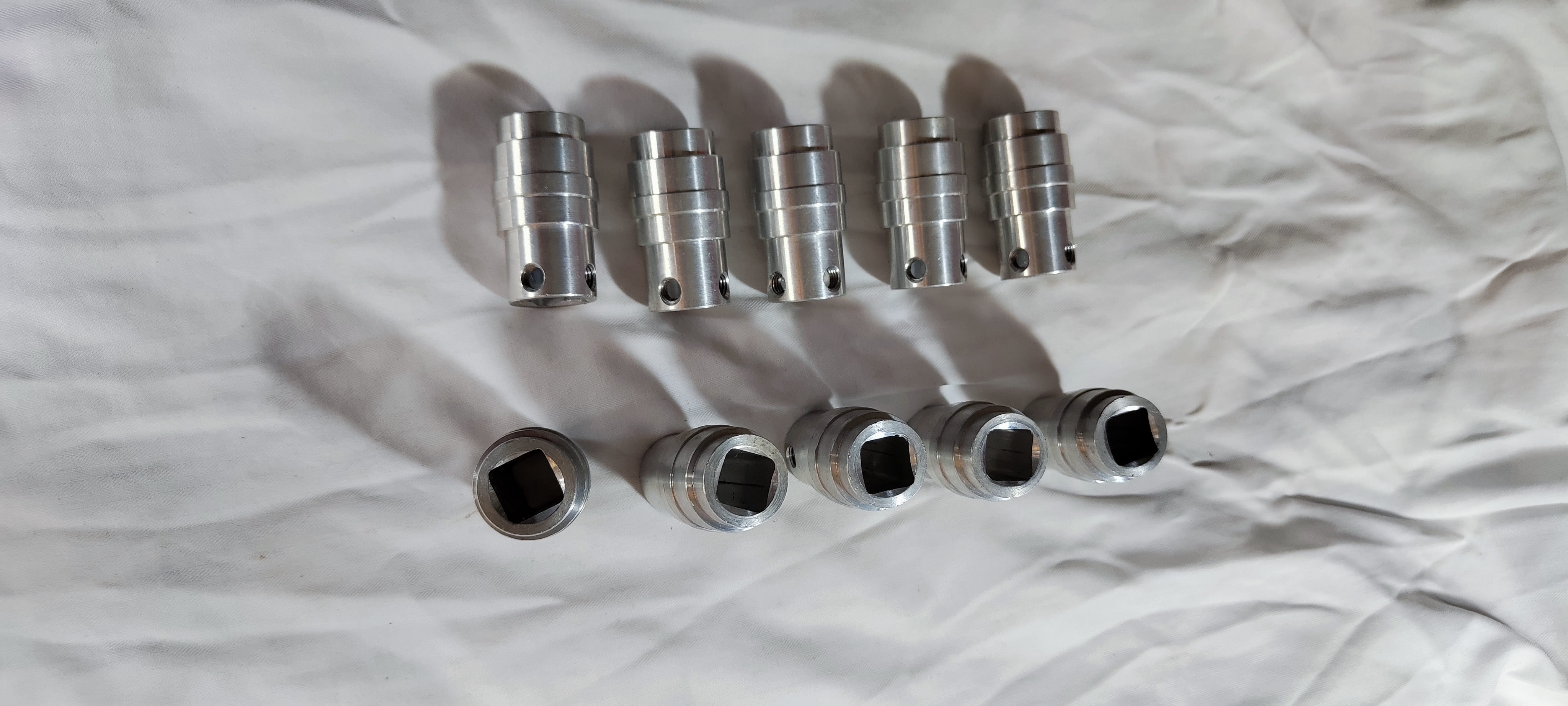 CNC turned metal parts in different materials