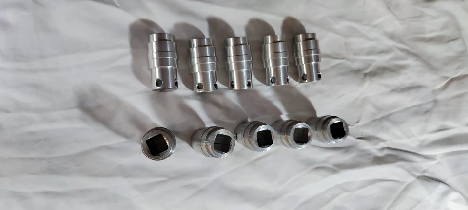 CNC turned metal parts in different materials